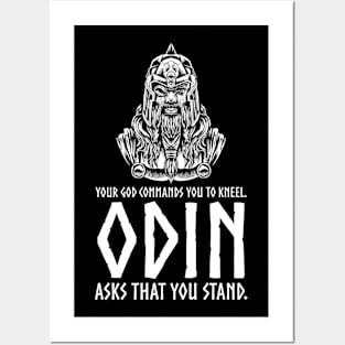 Pagan Viking Mythology - Norse God Odin - Nordic Religion - Odin Asks That You Stand Posters and Art